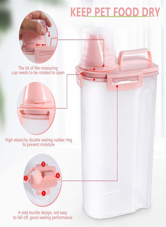 SenseYo 2.5lb Pet Food Storage Container with Measuring Cup, 3L Cat Food Storage Container Dog Food Storage BPA Free for Small Dog, Cat, Bird (Pink) - Image 3
